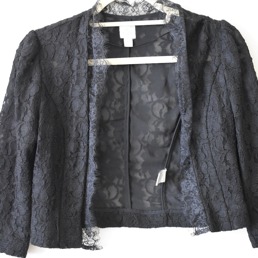 Lauren Conrad Cropped Black Lace Blazer - Jacket